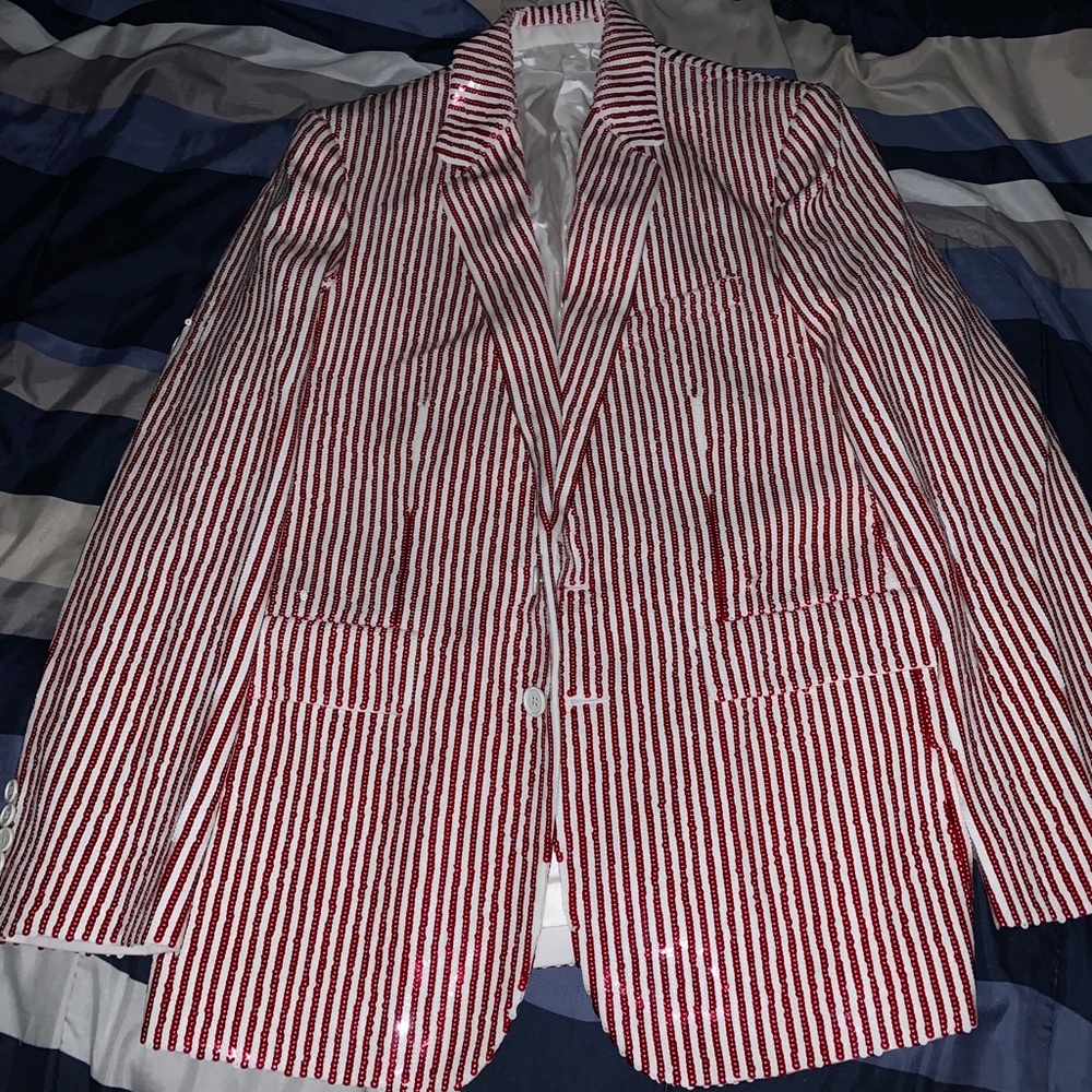 Celine Sequence Red & White Blazer